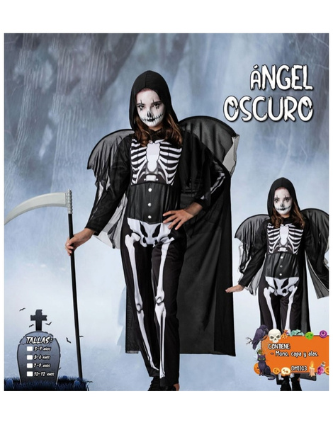 Disfraz Angel negro muerte infantil Disfraz Angel negro muerte infantil