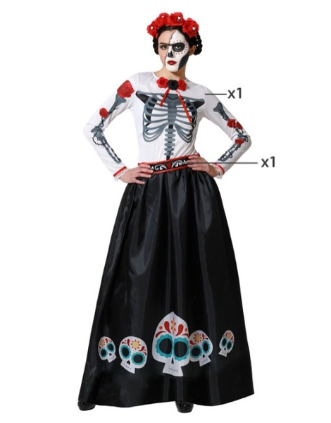 Disfraz Catrina esqueleto para mujer