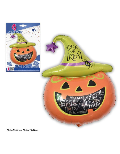 Globo Calabaza Halloween poliamida 91x61