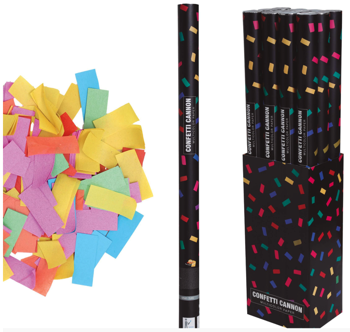 Cañón confetti multicolor 80 cms.