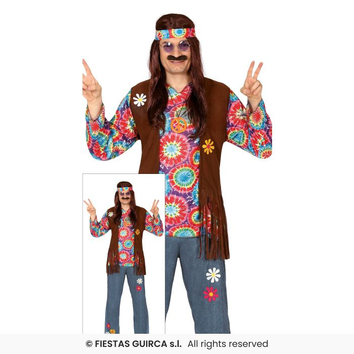 Disfraz Hippie flowers para hombre