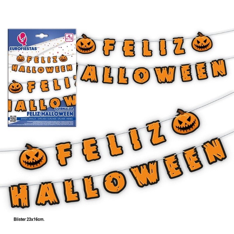 Guirnalda Feliz halloween *2 calabazas