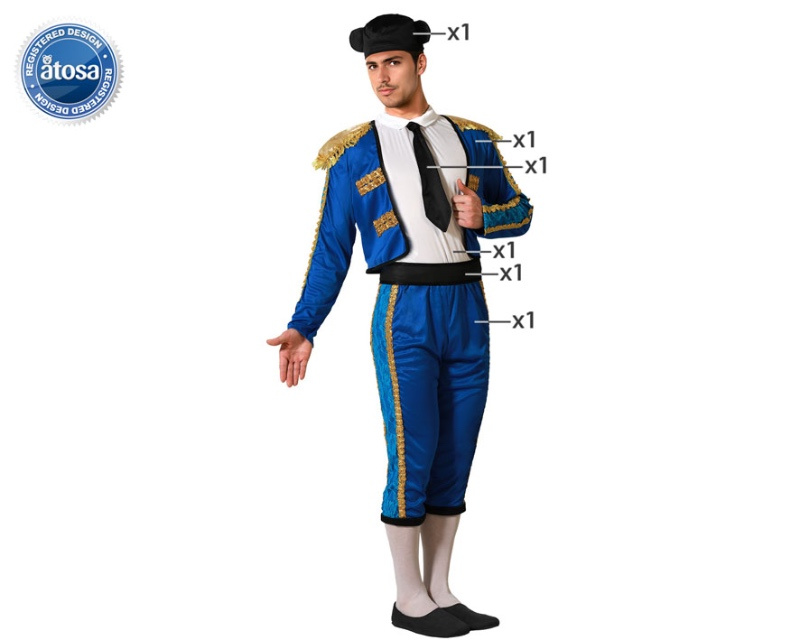 Disfraz Torero azul adulto