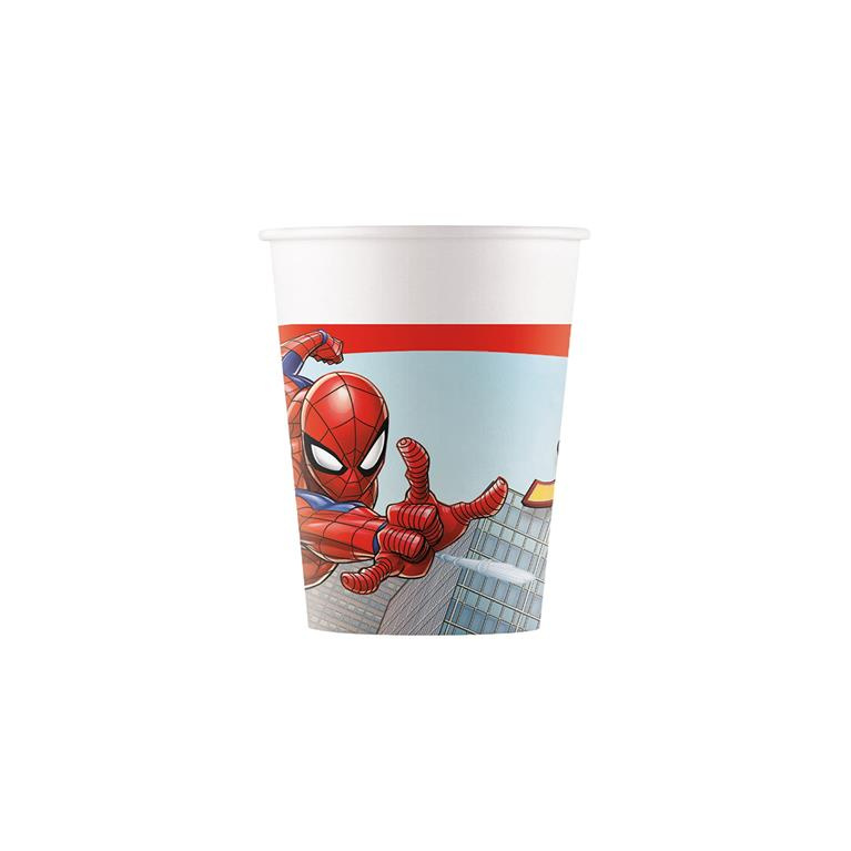 8 vasos Spiderman 20 cl. desechables