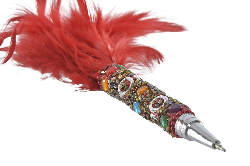 Bolígrafo metal con pluma col. 19cm