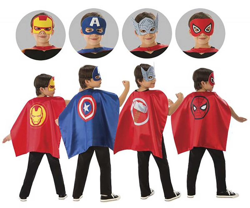 Set Super hero marvel capa+antifaz