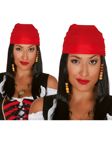 Peluca y pañuelo pirata en caja