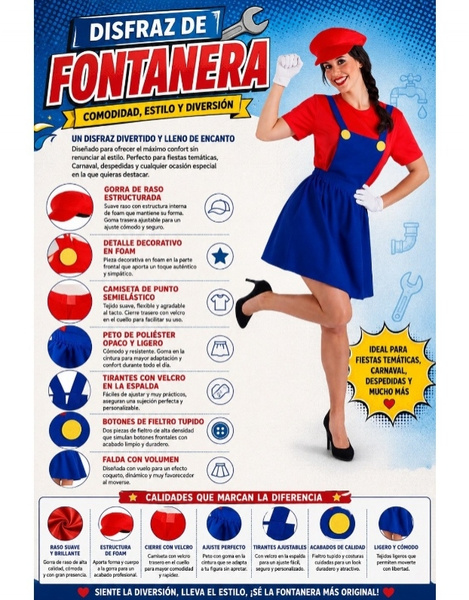 Disfraz Fontanera para mujer