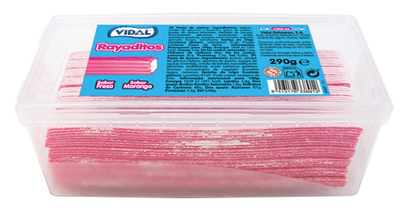 Tarrina Rayaditos Fresa T-290gr vidal