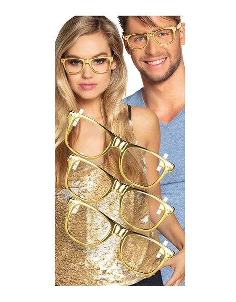 Gafas de fiesta oro/plata set 3 unidades