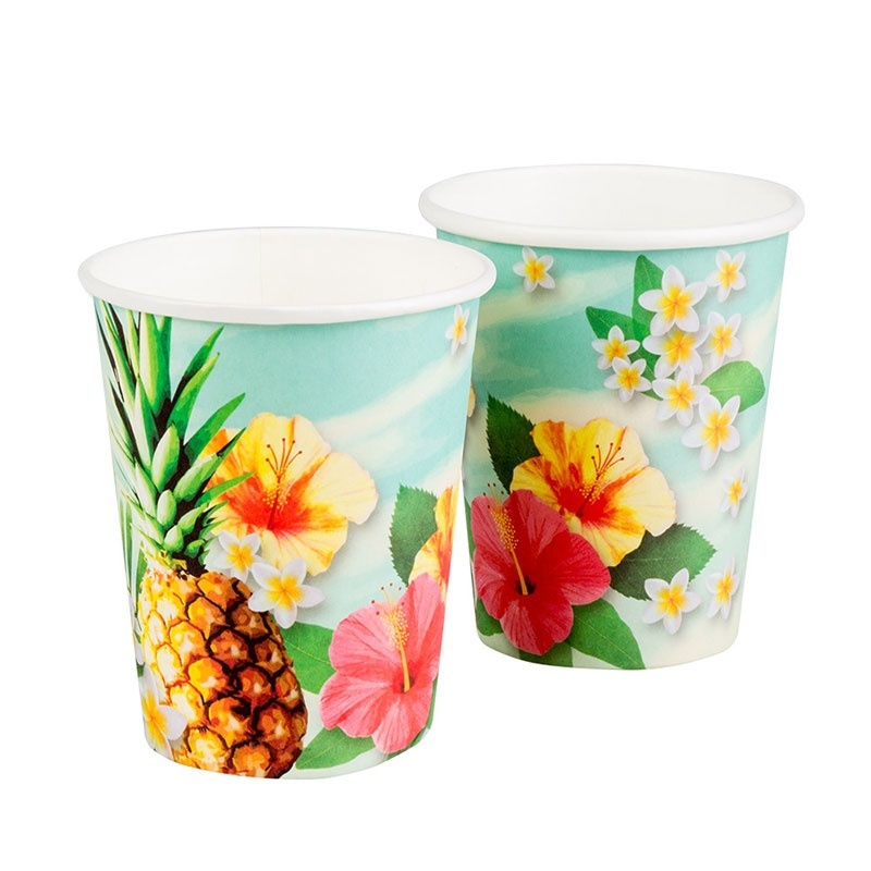 Set 10 vasos de papel Paradise (21cl)