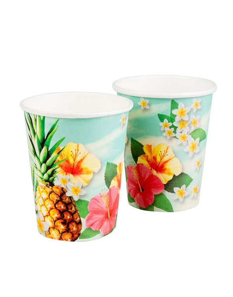 Set 10 vasos de papel Paradise (21cl)