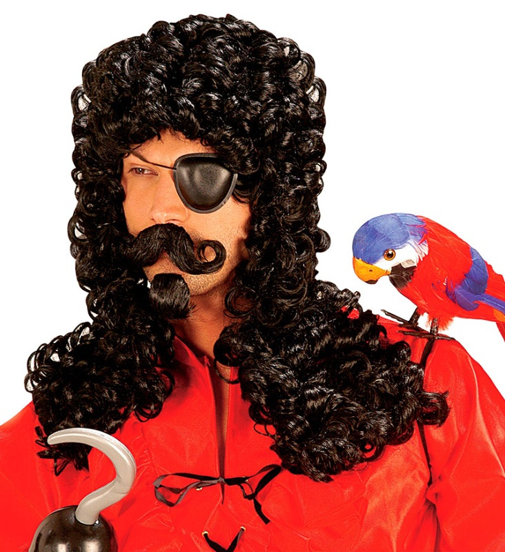Peluca Capitán con bigote y perilla