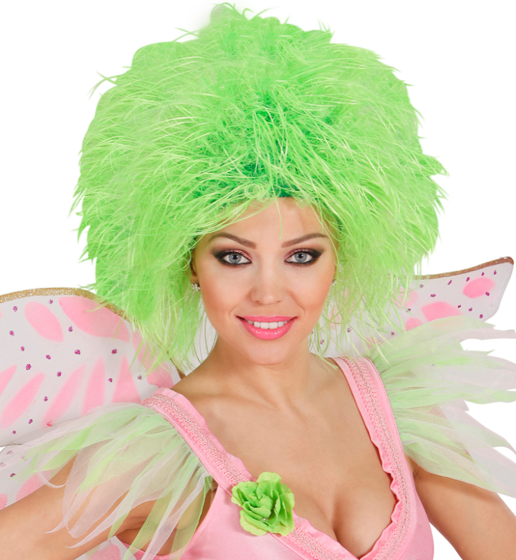 Peluca Hada verde fluorescente