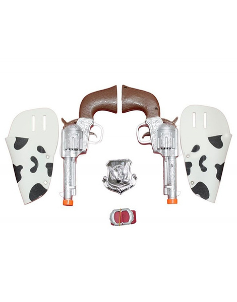 Pistolas vaquero con fundas blanco/negro