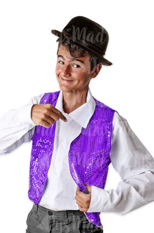 Costumizate! Chaleco De Lentejuelas Infantil Negro – Brillante Para Carnaval, Fiestas Y Actuaciones