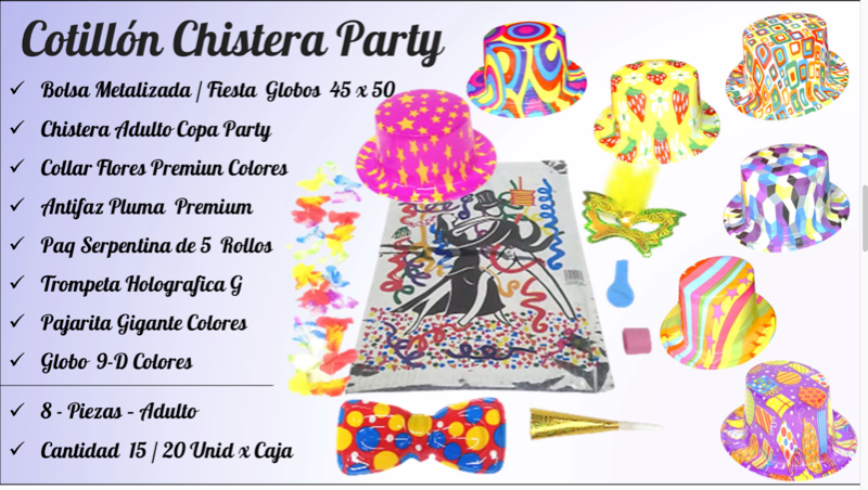 Bolsa cotillón deluxe chistera party