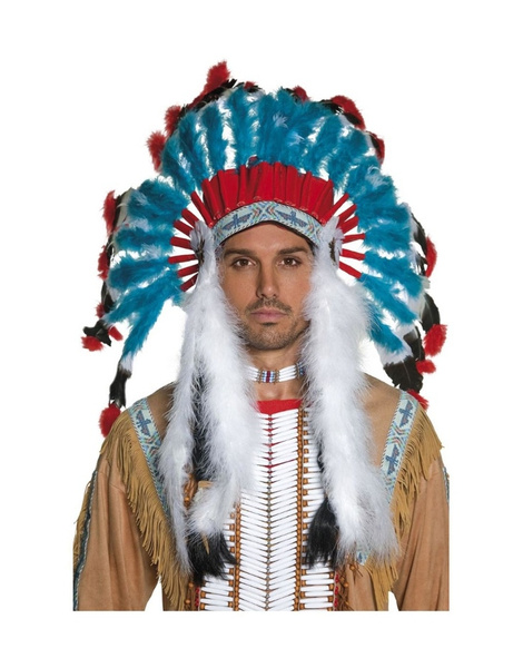 Capacho indio plumas azul