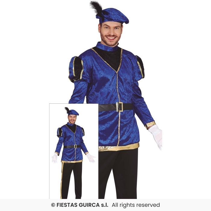 Disfraz paje azul adulto