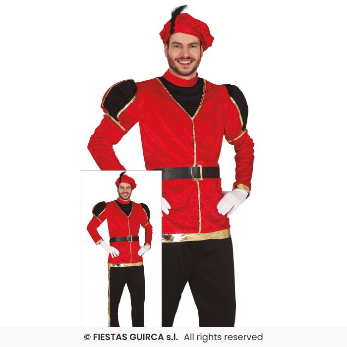 Disfraz Paje rojo adulto