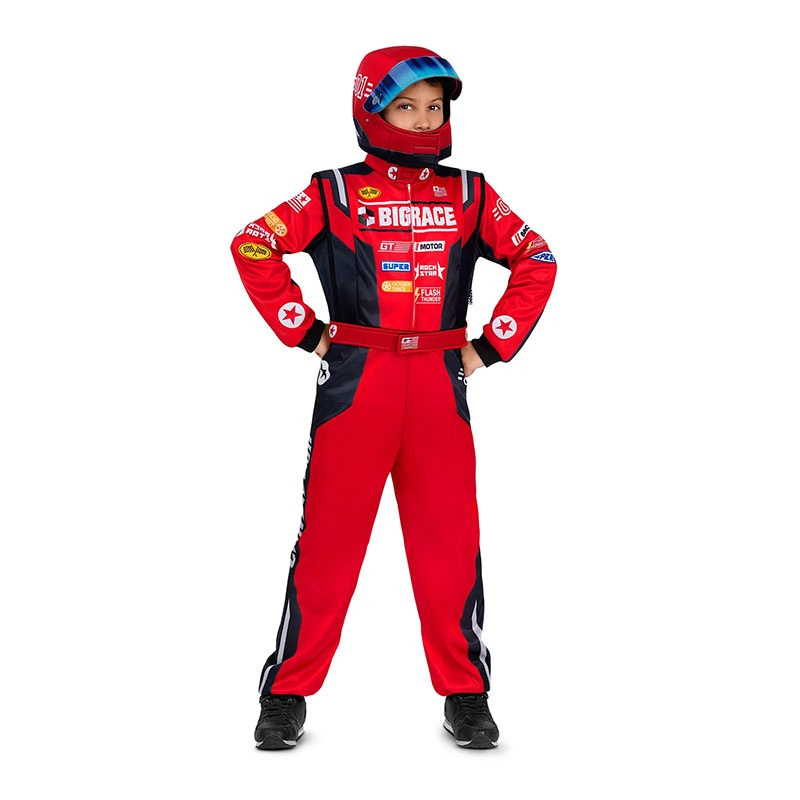 Disfraz Piloto carreras rojo infantil