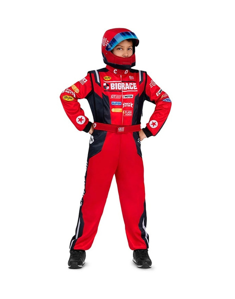 Disfraz Piloto carreras rojo infantil