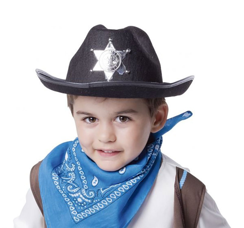 Sombrero Sheriff negro infantil