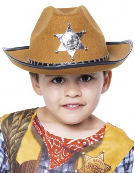 Sombrero Sheriff marrón infantil