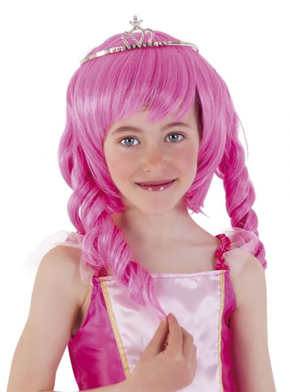 Peluca princesita rosa infantil