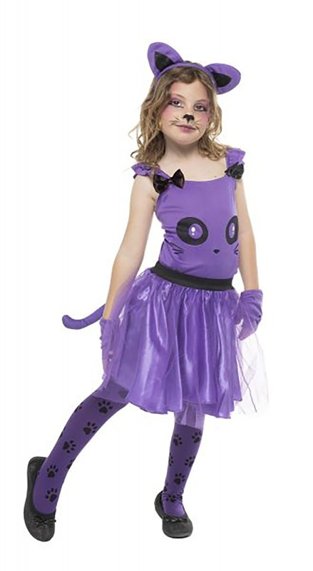 Disfraz Gatita púrpura tutú infantil