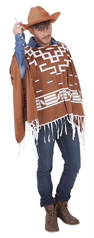 Set cowboy : Poncho+sombrero adulto