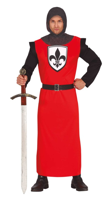 Disfraz guerrero rojo medieval adulto