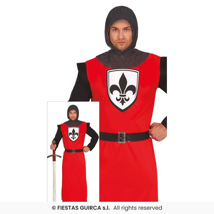 Disfraz guerrero rojo medieval adulto