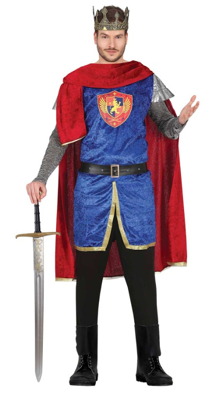 Disfraz Rey medieval azul adulto