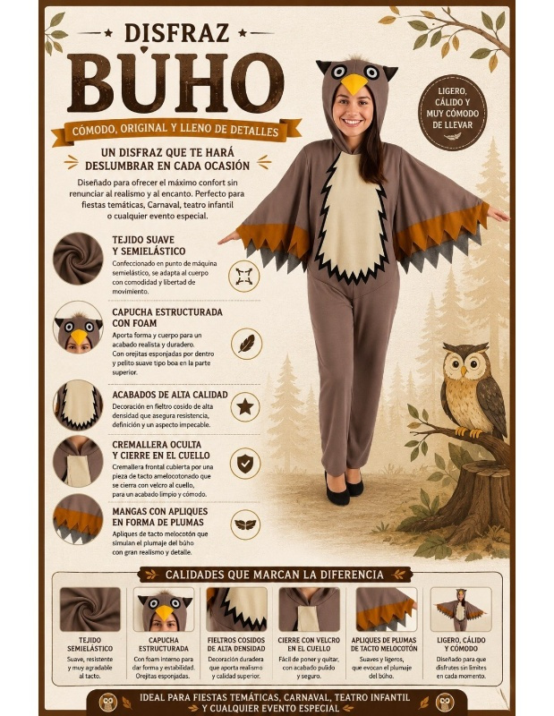 Disfraz búho Adulto T.ML