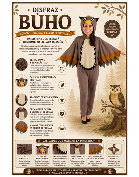 Disfraz búho Adulto T.ML
