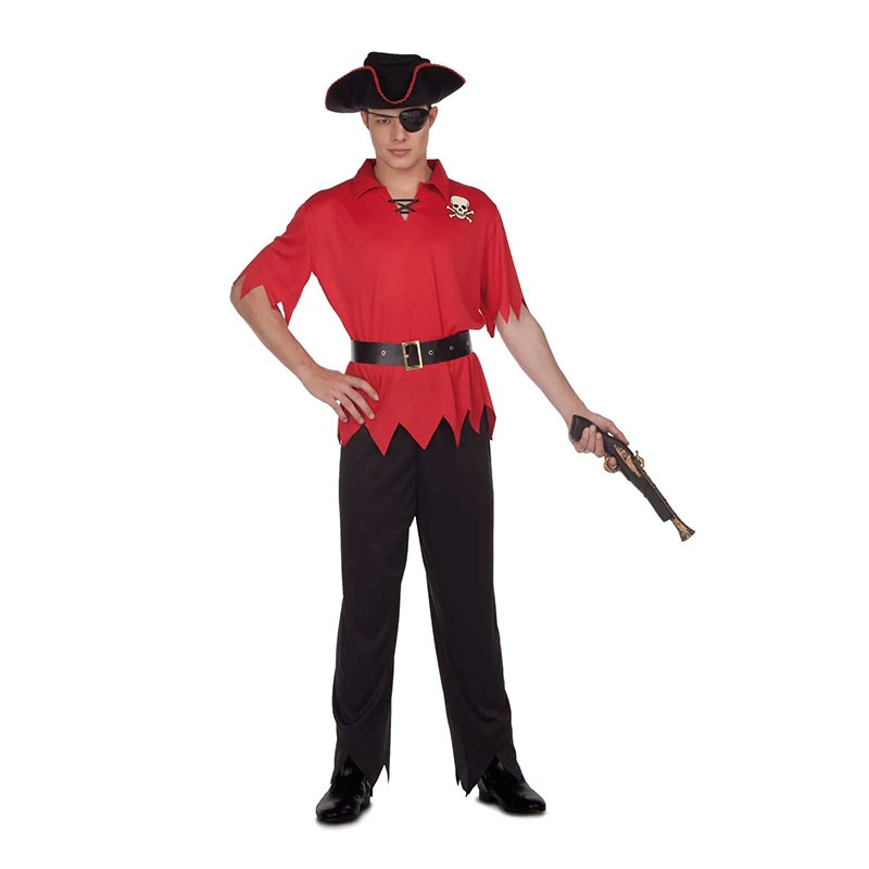 Disfraz Pirata rojo adulto