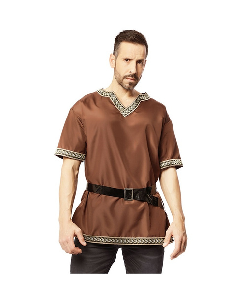 Camisa medieval marrón adulto T.ML
