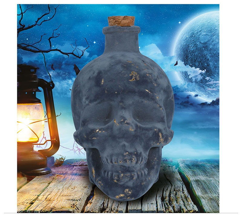 Botella Calavera de Cristal, 13 Cms.