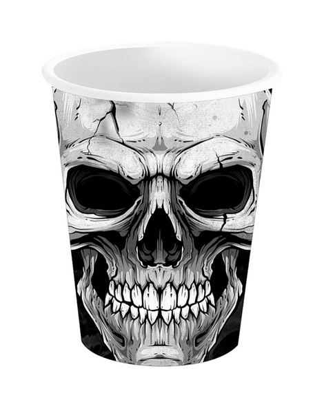 Bolsa 6 Vasos Calavera 240ml 9Cms.