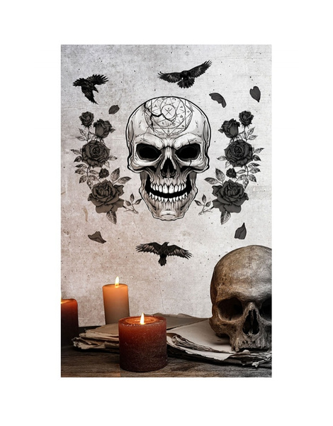 Decor.Adhesivo Calavera Pared 25X70 cms.