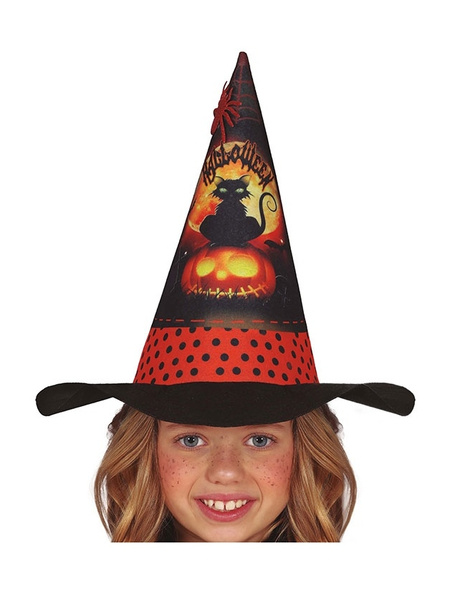 Gorro Bruja naranja infantil