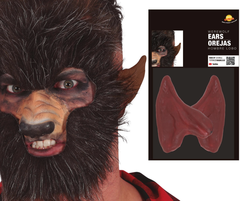 Orejas Hombre Lobo Marrones latex