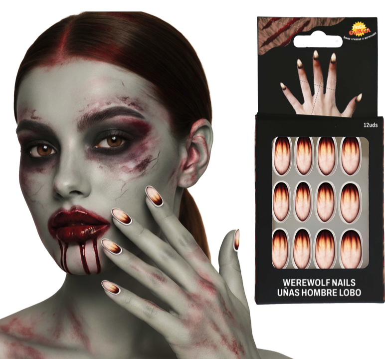 10 Uñas Hombre Lobo con pegamento