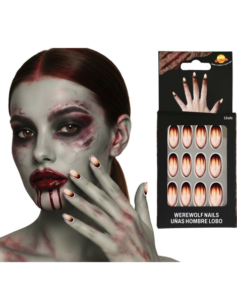 10 Uñas Hombre Lobo con pegamento
