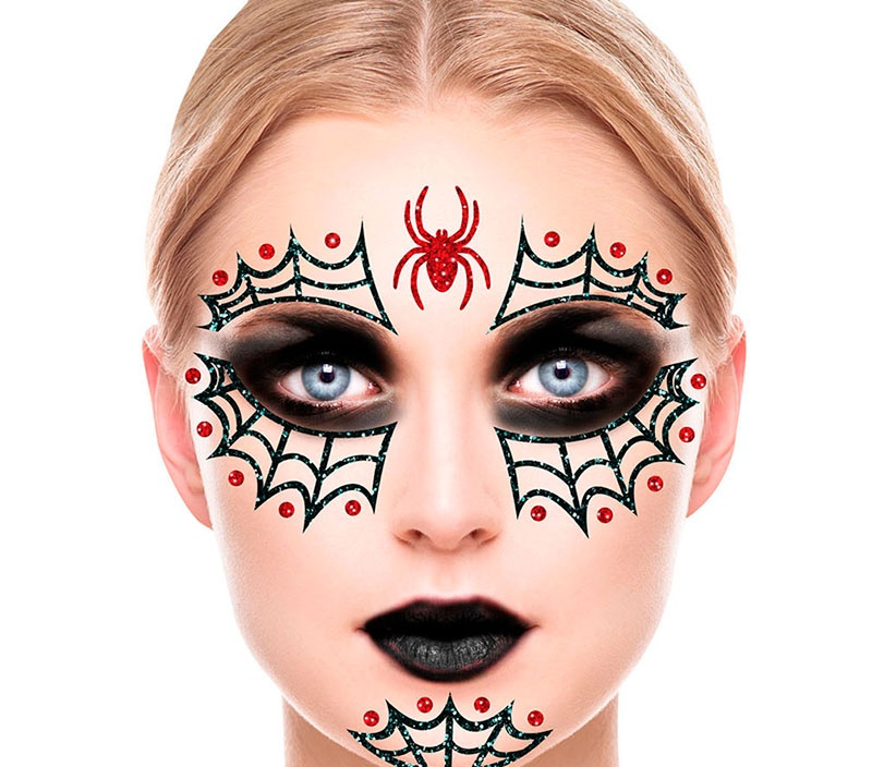 Tattoo para cara araña brillante 20X20cm