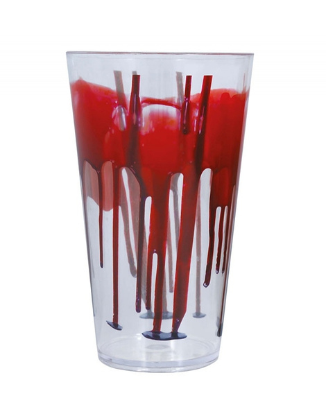 Vaso Transparente con Sangre 15 cms.