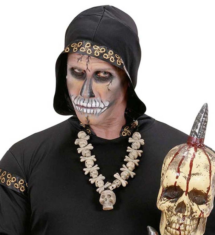 Collar calavera con huesos