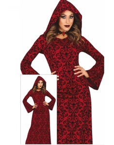Disfraz Bruja Encapuchada roja mujer