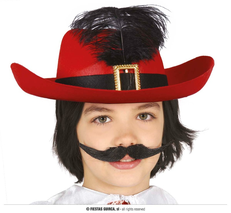 Sombrero mosquetero rojo infantil